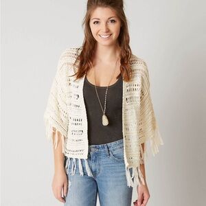 Daytrip Cream Knit Cardigan with Fringe